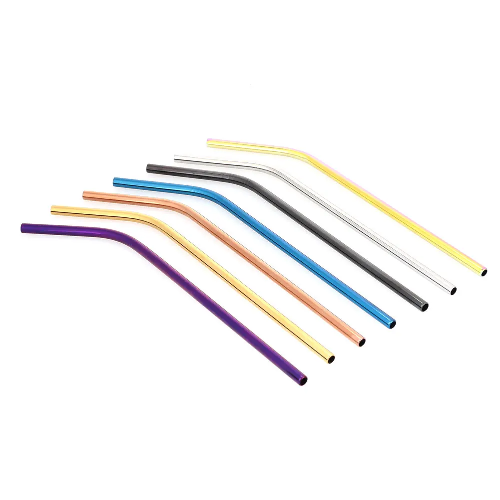 

Drinking Straw Creative 304 Stainless Steel Fruit Juice Kitchen Colorful Cocktail 21.5*0.6cm Sucker Birthday Wedding Mug