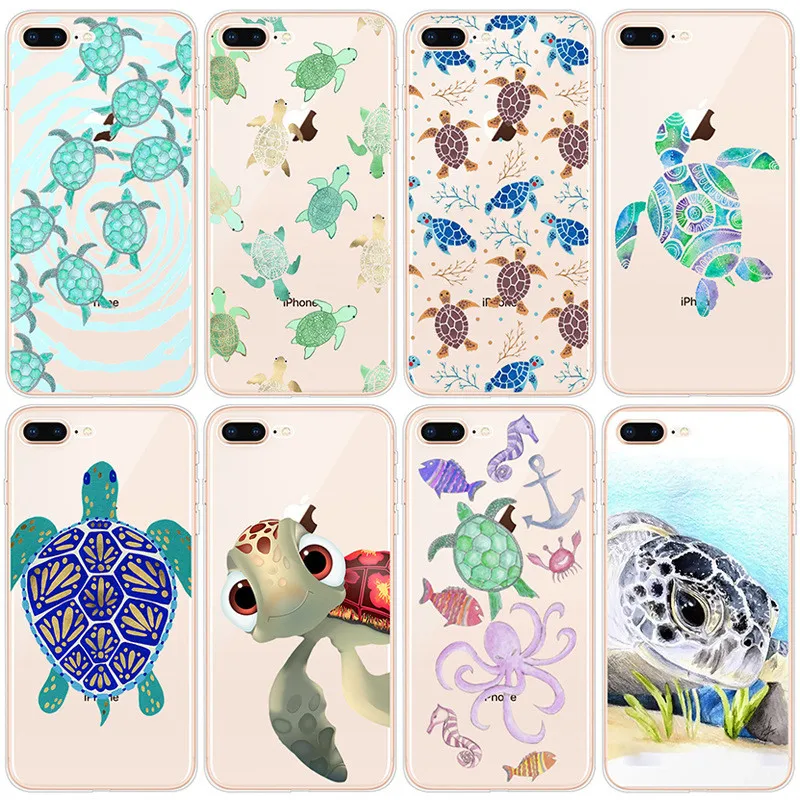 

Soft Silicone Sea Turtle Case for iphone XS Max XR XS X TPU Protector Patterned Phone Case Cover for iPhone 6 6S 7 8 Plus