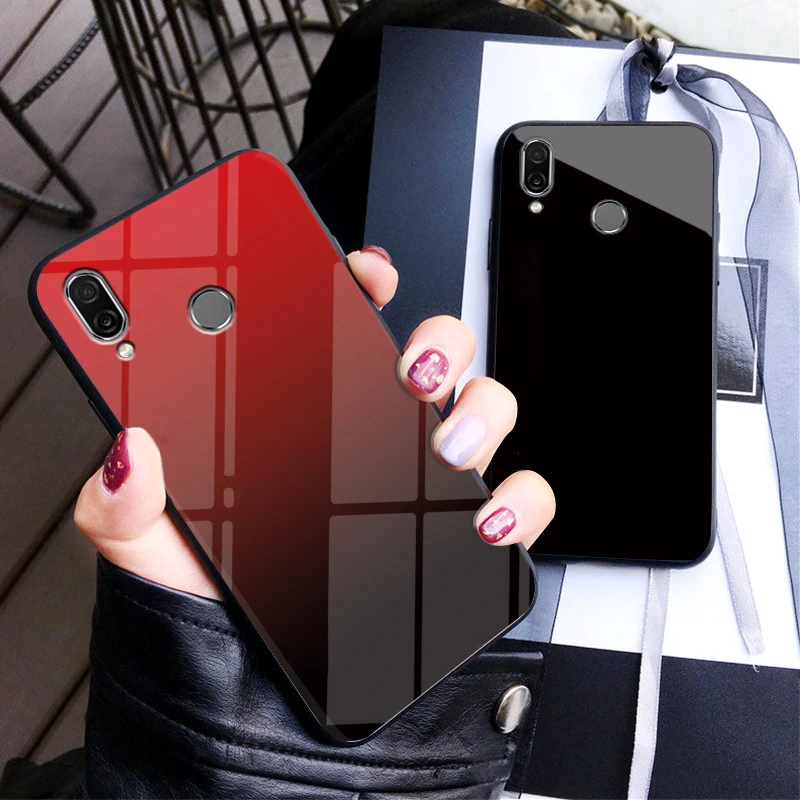 

Gradient Case On For Xiaomi Redmi 6A 5 Plus Note 5 6 7 Pro 4 Red mi 5+ Tempered Glass Back Cover On Xiomi Mi 8 A2 Lite 9 F1 Capa