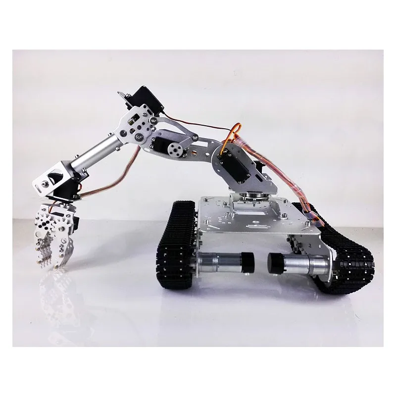 2018 амортизатор RC Tank Car WiFi + 7 DOF Robot Arm Gripper шт MG996R Servos TS100 умный набор роботов