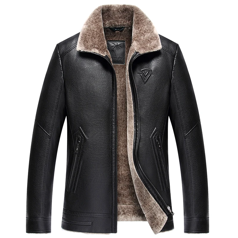 Russian Winter Minus 40 Degrees Faux Leather Jackets Men Thicken Warm