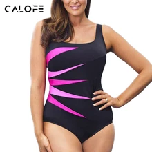 CALOFE 2018 толстуха 5XL плюс Размеры Винтаж Одна деталь купальник Для женщин купальники боди для бассейна или пляжа платье Монокини