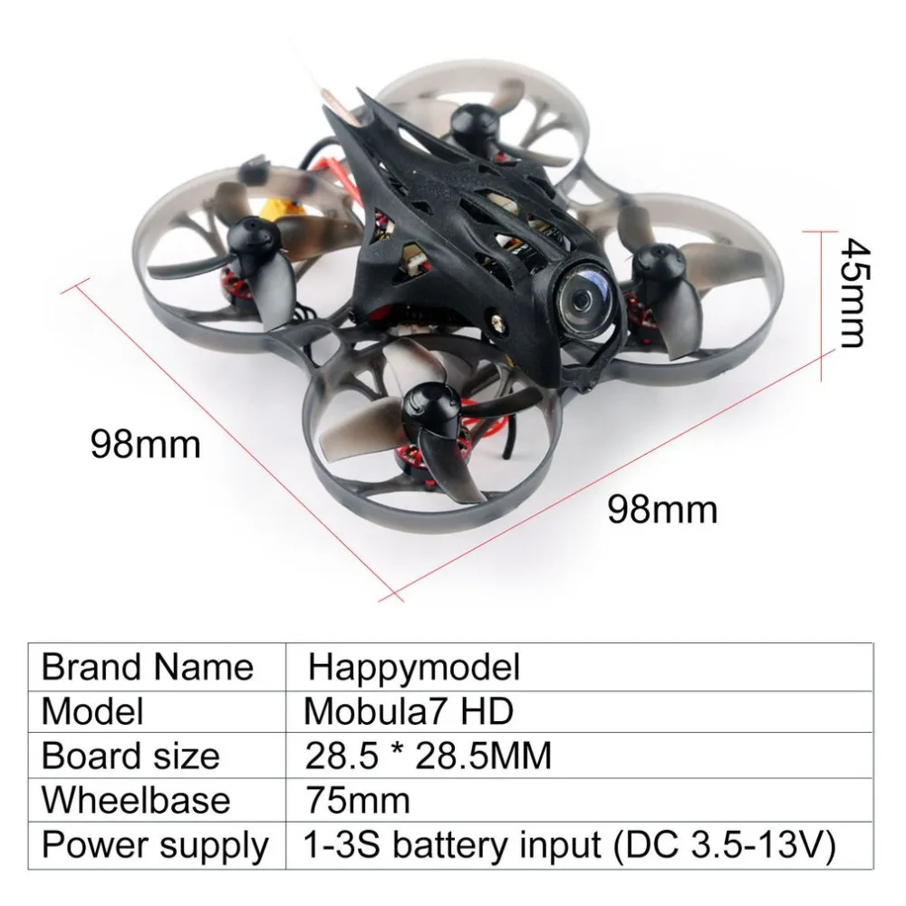 Happymodel Mobula7 HD 2-3S 75 мм Crazybee F4 Pro Whoop FPV гоночный Дрон PNP BNF w/CADDX черепаха V2 HD камера Ds-M2/приемник Ds-MX