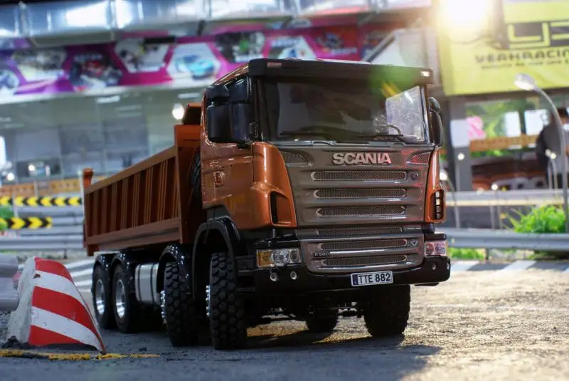 1/14 самосвал Scania полный привод 8X8 гидравлический самосвал высокий крутящий момент электрическая модель LS-20130002 RCLESU Tamiya грузовик