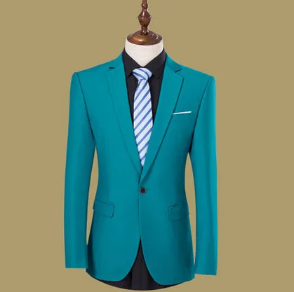 Новое поступление, мужские приталеные блейзеры на одной пуговице, повседневный костюм, темно-красный, темно-синий пиджак, платье, Мужская одежда, M-4XL - Цвет: Grass Green