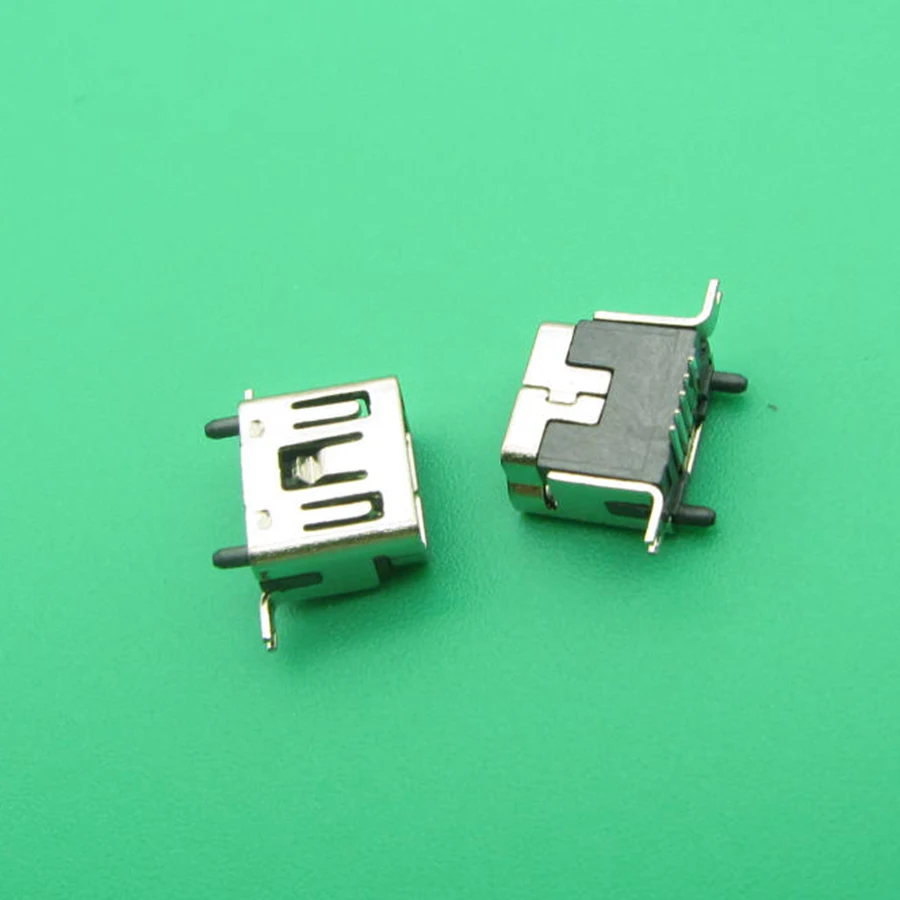 10 шт. мини-USB Тип B гнездо 5-контактный DIP вертикальные ножки PCB 180 градусов разъем V3