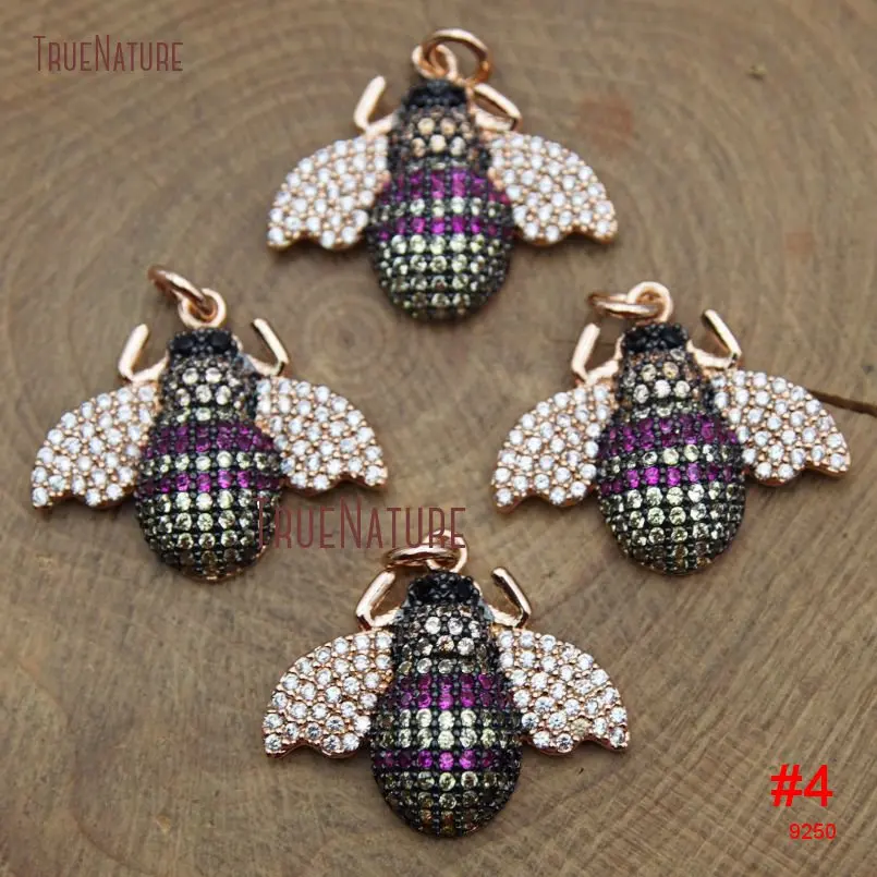 20171220-PM9251- Colours Zircon Micro Pave Bee Pendant Copper Pendant_4