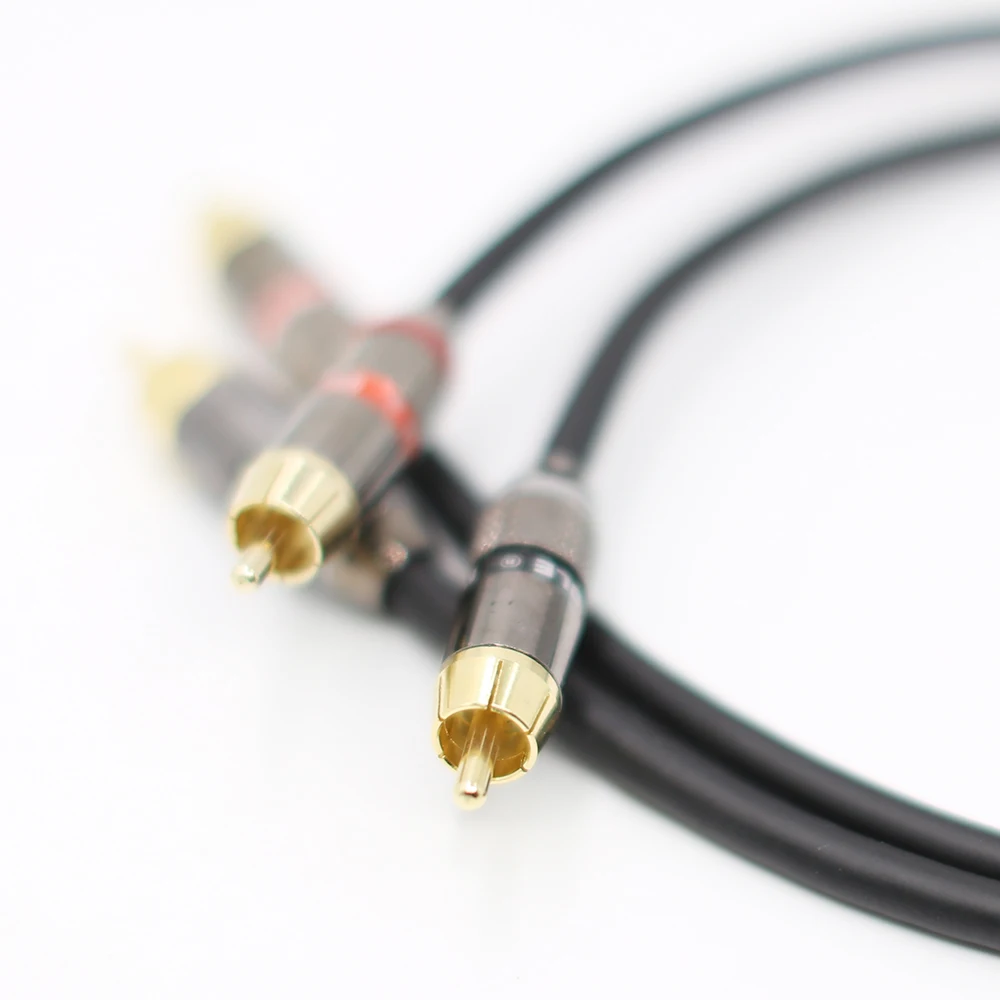 1 пара Hifi OFC A53 RCA кабель для соединения с 24 каратным позолоченным штекером HI End