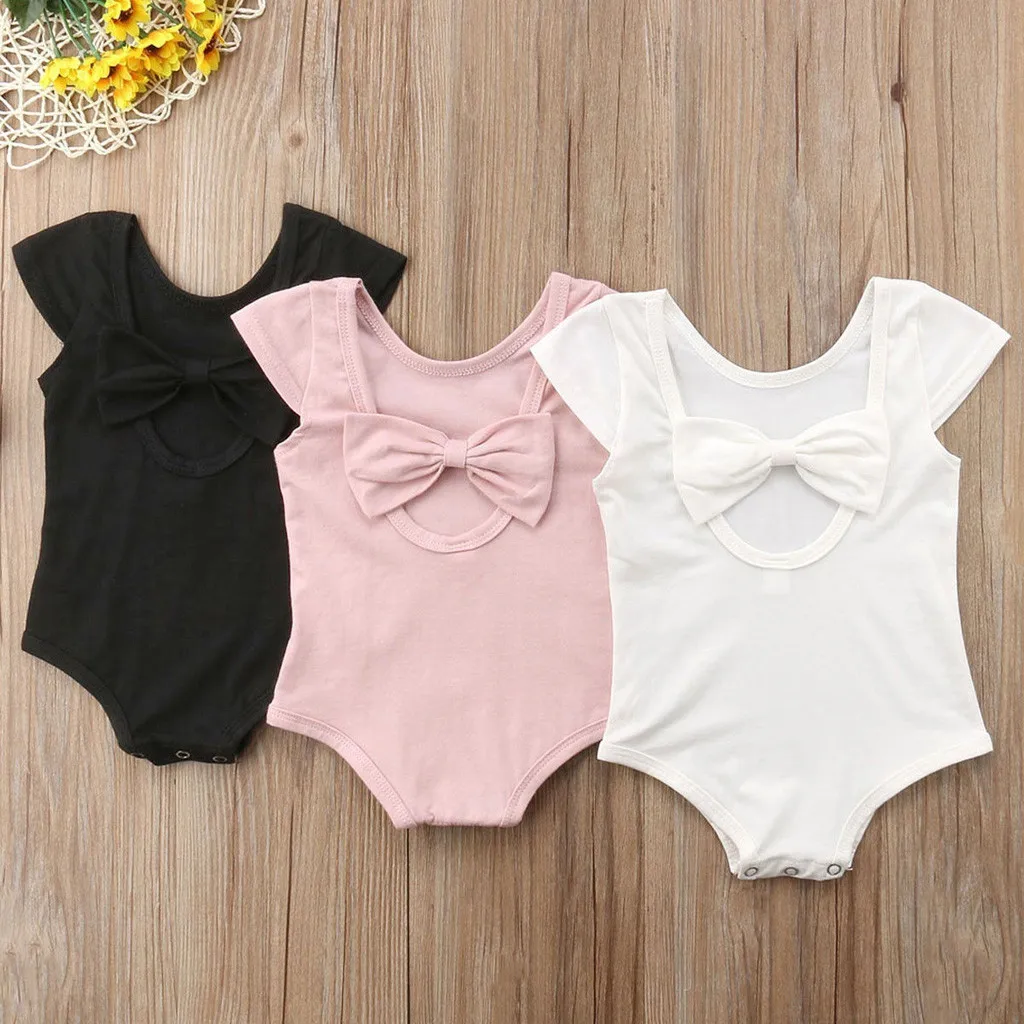 

Infant Baby Girl Kid Newborn Solid Bow Romper Jumpsuit Sunsuit Outfits Onesies baby clothing meisjes kleding toddler clothes