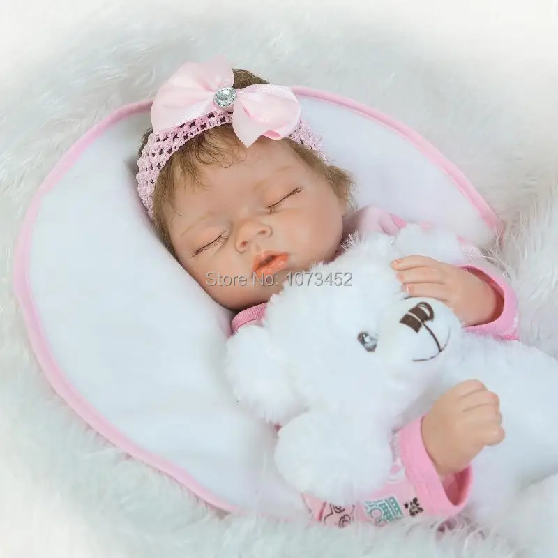 Verwurzelt mohair schlafen silikon reborn baby puppen augen geschlossen puppe reborn babys brinquedos prinzessin neugeborenen toys für mädchen