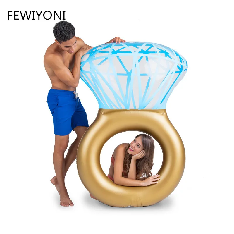 

FEWIYONI 170x120cm Oversized inflatable ring swim ring adult diamond ring lifebuoy floating bed floating row underarm thickening