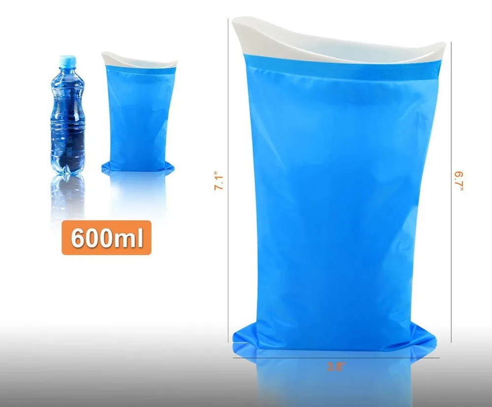 MQUPIN المتاح 600CC كيس بول أكياس في الهواء الطلق السفر الطوارئ المرحاض ل الطفل الرجال النساء مريحة كيس بول مصغرة المرحاض