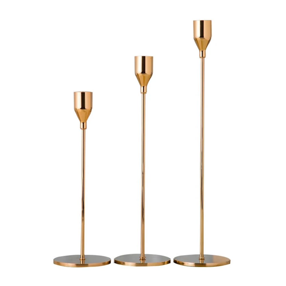 Simple Modern Style Gold Metal Candle Holder Candlestick ...