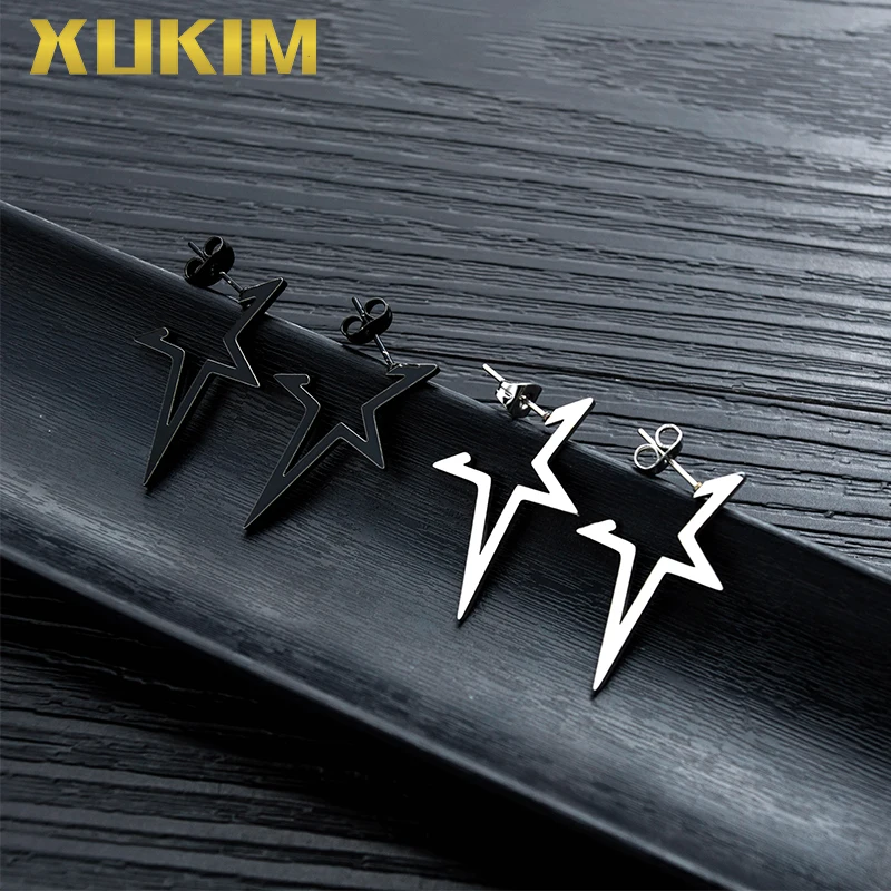 WEO319-b Xukim ювелирные изделия Хип-Хоп унисекс серьги для женщин и мужчин звезда серьги-гвоздики