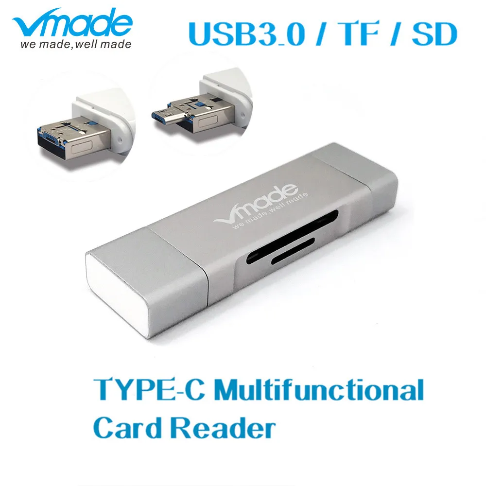 

Vmade usb 3.0 multi memory card reader OTG type c plug android adapter mini card reader for micro SD/TF microsd readers computer