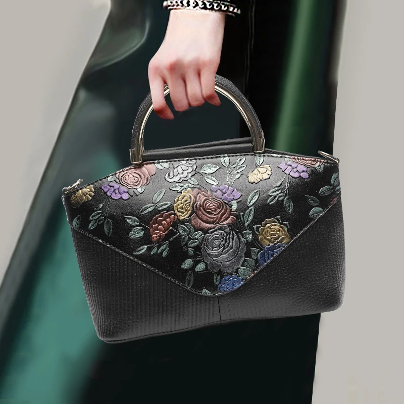 

2019 Fashion Soft Genuine Leather Top-handle Bag Women Noble Handbag Totes / Ladies Party Shoulder Bags Messenger Crossbody Pack
