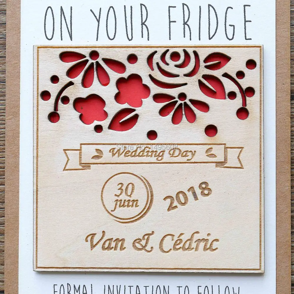 

wood save-the-date magnets 65, laser cut save the dates, custom wooden magnets, rustic magnet, unique save the date, handmade s