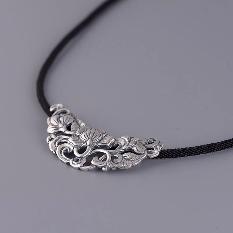 BALMORA настоящие 925 пробы серебряные плетеные черные веревочные ожерелья в Корейском стиле для женщин подарок для девушек простые серебряные ювелирные изделия JC60166