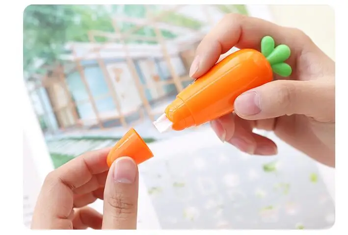 L03 супер милая лента для коррекции овощей с морковкой, школьные офисные принадлежности, креативные канцелярские принадлежности, подарок для детей