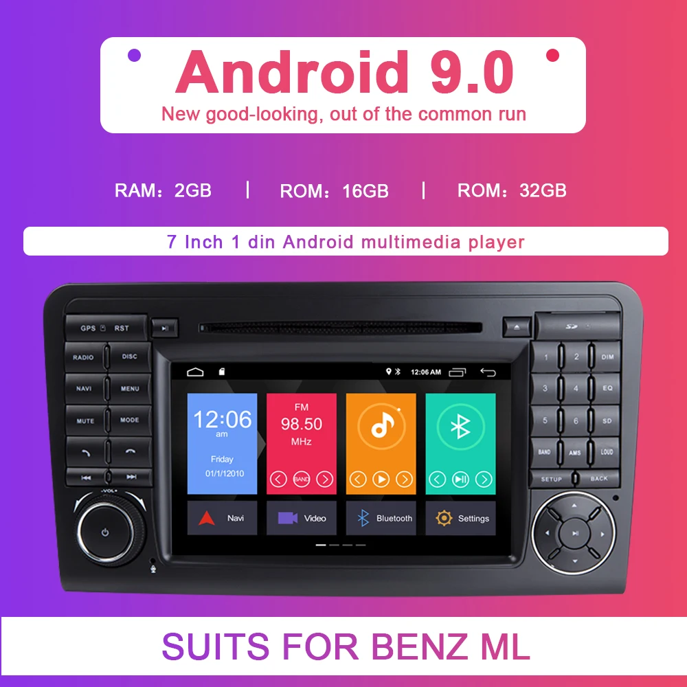 Sale Xonrich AutoRadio 2 din Android 9.0 Car DVD Player for Mercedes Benz ML W164 ML300 GL X164 GL320 350 420 450 500 Audio Stereo 4G 3