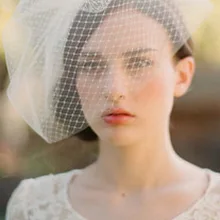 LL23 двухслойная тюль короткая фата в форме птичьей клетки, Свадебный вуаль для волос кружевная вуаль Свадебные украшения Аксессуары