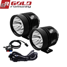 A pair GOLDRUNWAY 30IX motorcycle led head spotlight 3*U3 led chip 30W 3000lumens 3mode waterproof LED motorcycle led light