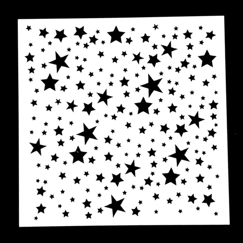1 Piece White Glitter Star Reusable Stencil Airbrush Painting Art Diy ...