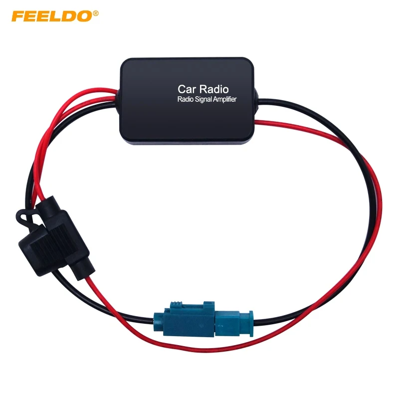 

FEELDO 1Set 12V Car Radio Aerial Antenna Signal Booster Amplifier For Car With FAKRA II Connector#1051
