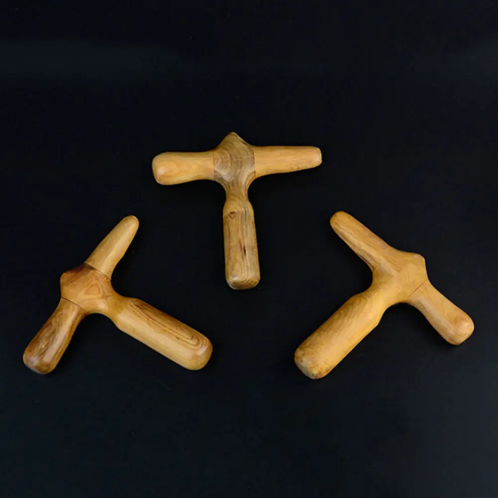 1Pcs Natural Wooden Hand Leg Acupuncture Acupoint Stick Sandalwood Cross Massager Health Tools Wholesale