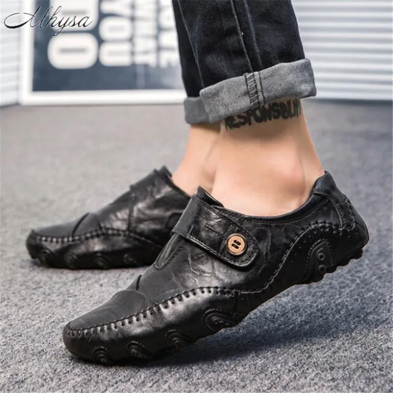 Mhysa 2019 New spring and autumn fashion comfortable breathable casual shoes Lok Fu shoes leather shoes men's flat shoes L122 Mhysa 2019 New spring and autumn fashion comfortable breathable casual shoes Lok Fu shoes leather shoes men's flat shoes L122