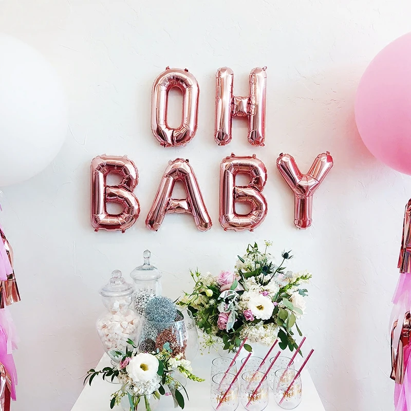 16 дюймов розовое золото Алфавит воздушные шары с буквами Дети День рождения украшения из фольги воздушный шар свадебные принадлежности