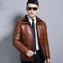 Кожаная замшевая куртка из овечьей кожи мужская куртка из натуральной кожи шерстяная меховая цельная кожаная Толстая Меховая куртка Мужская зимняя новая Феникс