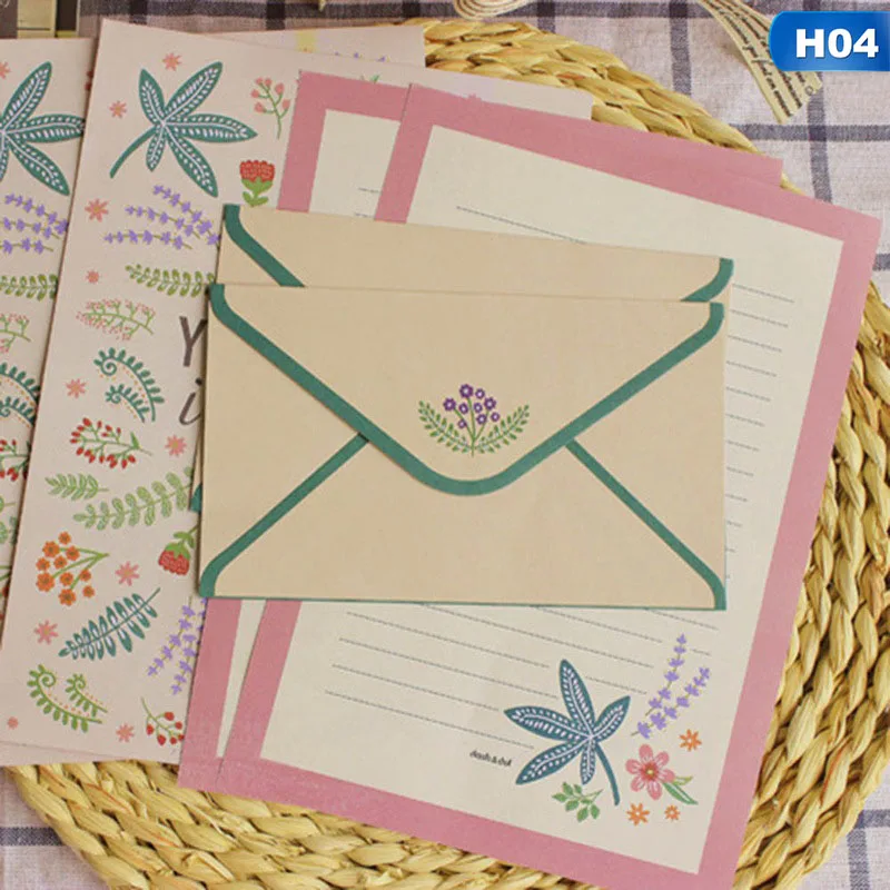Корейский канцелярский подарок конверт мелко цветок животное Письмо Бумага и комплекты из конвертов бумага для письма школьные офисные поставки - Цвет: 04