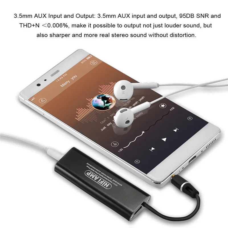 LEORY SD05 Professional HIFI Headphone Amplifier Portable Ultra Thin Amplifier for Mobile Phones