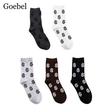 

3Pairs/lot=6pieces Autumn Men Fashion Socks Creative Dollar Tube Socks Man Casual Cotton Male Socks High Quality