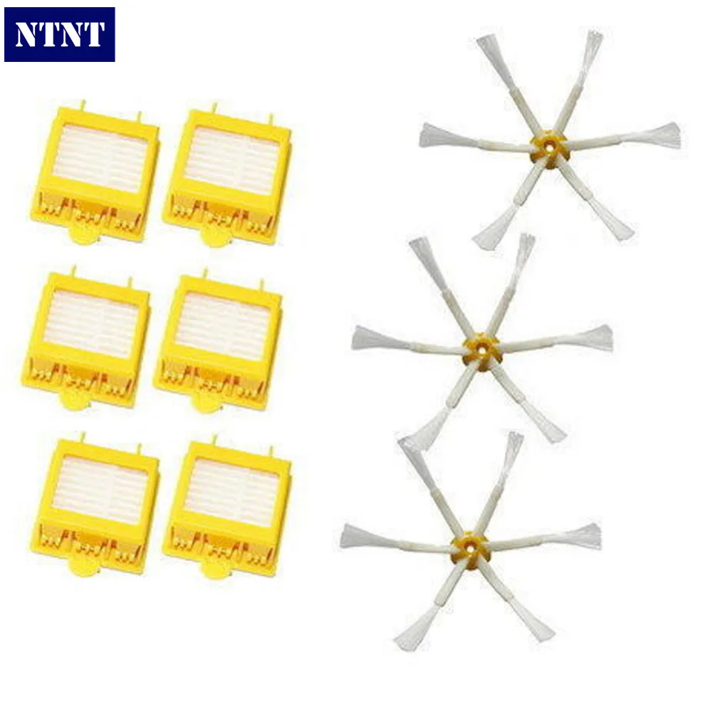 

NTNT Free Post 6 Filter + 3 Side Brush 6 Armed For iRobot Roomba 700 Series 760 770 780 New