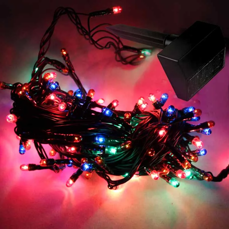 Led luz Solar exterior luces de navidad lámpara de cuerda 12 m 100 Led blanco azul verde amarillo RGB para guirnalda de jardín luces de navidad Led luz Solar exterior luces de navidad lámpara de cuerda 12 m 100 Led blanco azul verde amarillo RGB para guirnalda de jardín luces de navidad