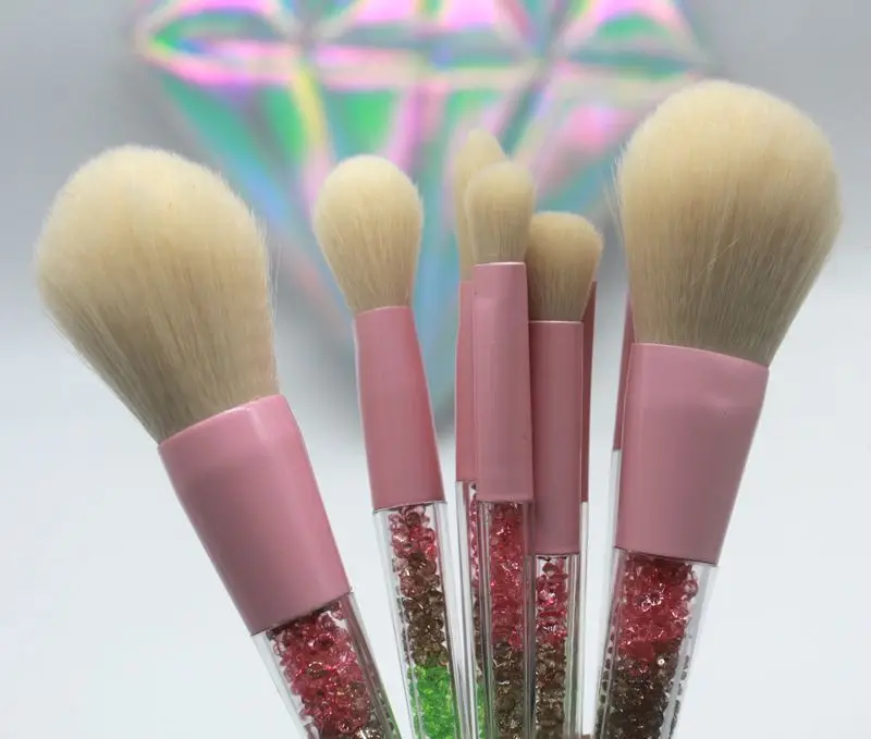 New 8pcs Beauty Makeup Brushes Diamond Crystal Set Professional Eyeliner Eyebrow Eyeshadow Brush Set Makeup Bag Tool Kits Hzs12 (16)