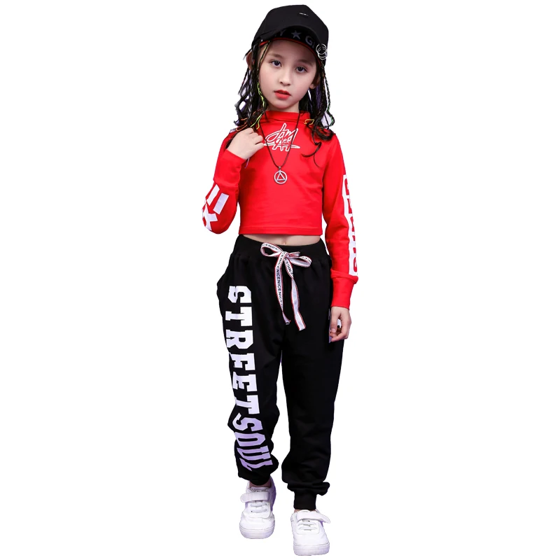 Children's Day Clothes for Girls hip hop girls street Jazz dance set teenage girls clothing 120 130 140 150 160 180 (12)
