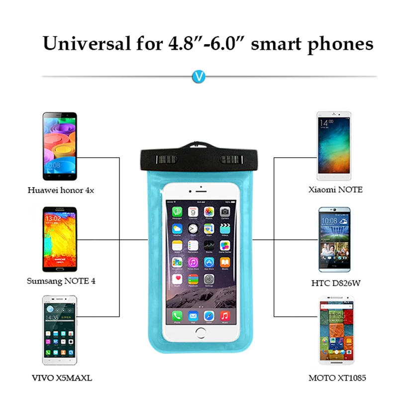 LUCKBUY Универсальный 4 8 " 6 0" Водонепроницаемый чехол для телефона iPhone X 7 plus