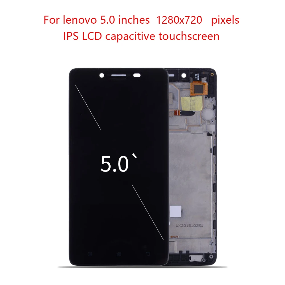 

Original 5.0" Display For LENOVO A6000 LCD Touch Screen with Frame For Lenovo A6000 Display LCD Replacement A6000 K3 K30-T LCD