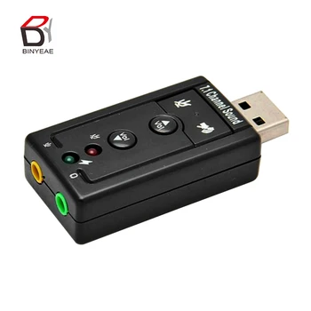 

Mini External USB Sound Card 7.1 CH Channel 3D Audio Adapter for PC Desktop Notebook With 3.5mm Headset MIC Speaker