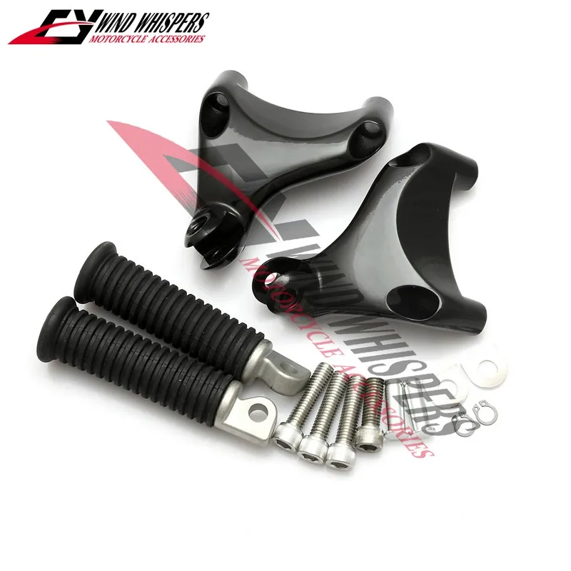 Motorcycle Rear Passenger Foot Pegs Pedal Footrest Peg with Mount For
