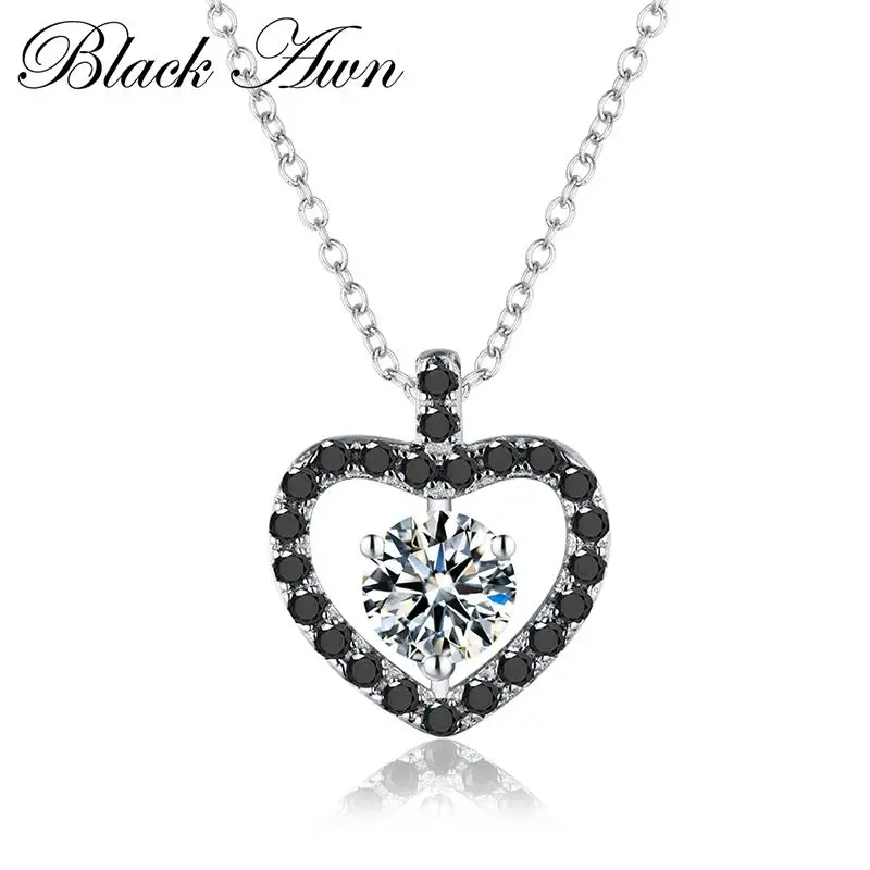

Heart Silver Necklace 925 Sterling Silver Fine Jewelry Trendy Engagement Necklace for Women Necklaces Pendants P104