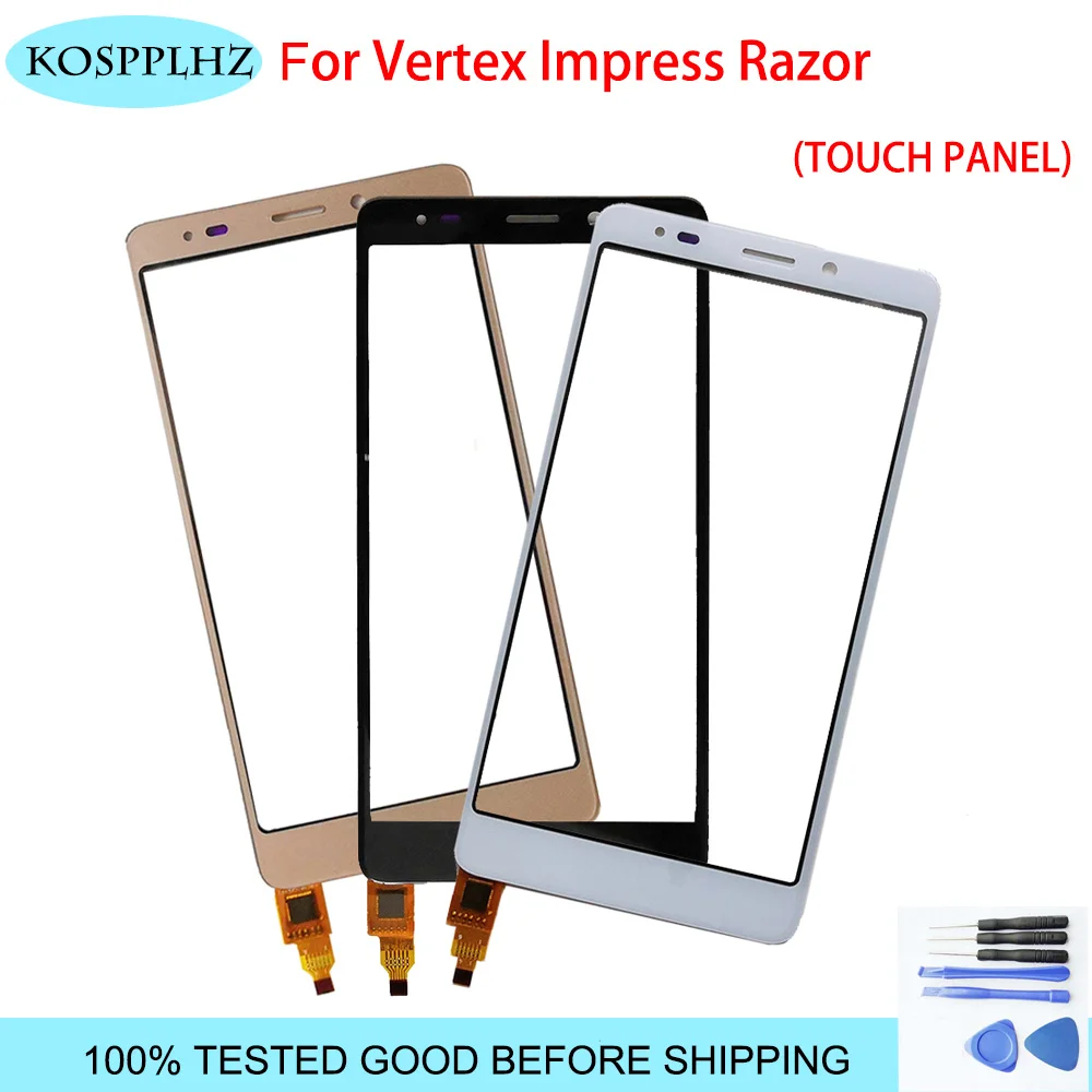 5,0 дюймов для vertex impress Razor 4G сенсорный экран передняя стеклянная панель дигитайзер Запасные части объектив Замена сотовый телефон+ Инструменты