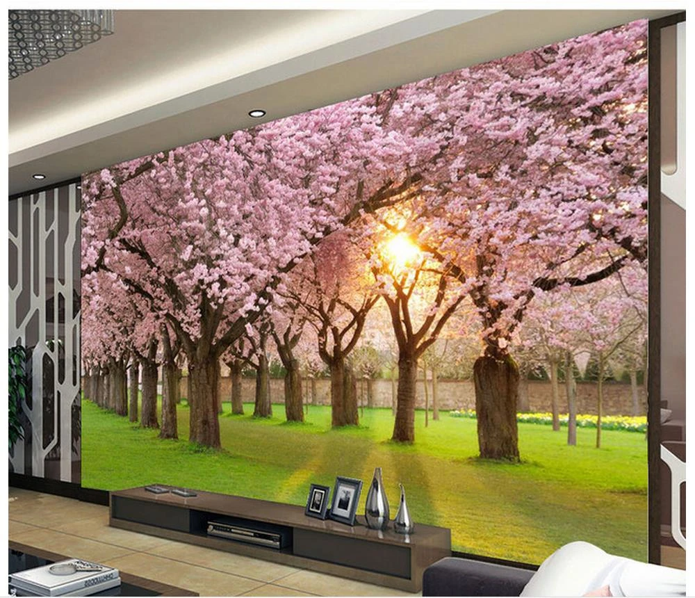 3d ルーム壁紙桜木製装飾画の背景の壁フォト壁画の壁紙ホームデコレーション Photo Mural Wallpaper Mural Wallpaper3d Room Wallpaper Aliexpress