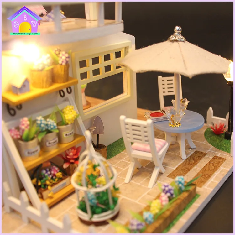Doll house Miniature with Furniture DIY Wooden DollHouse Kit Creative Room for Christmas Gift Idea