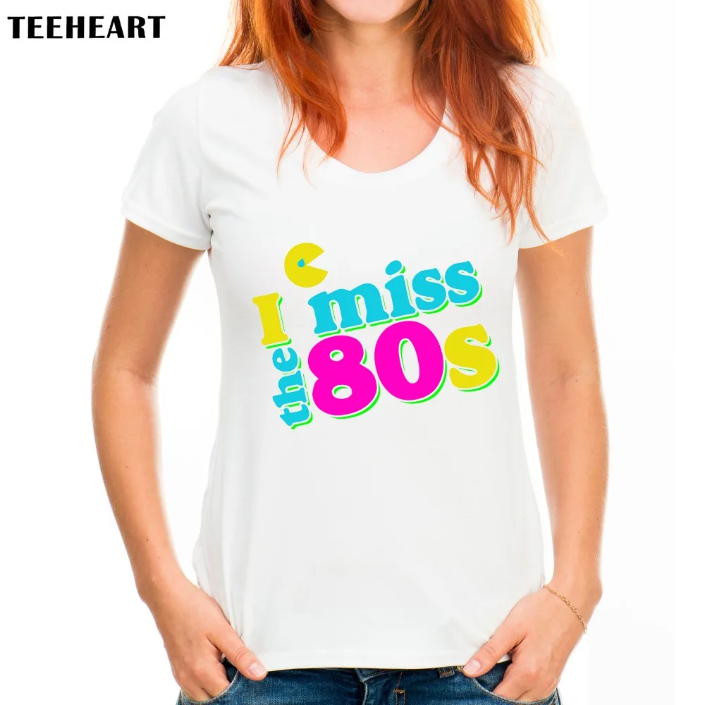 cheap TEEHEART Women Fashion 80S Vintage Design T shirt Novelty Tops Lady custom Printed Short Sleeve Tees px422