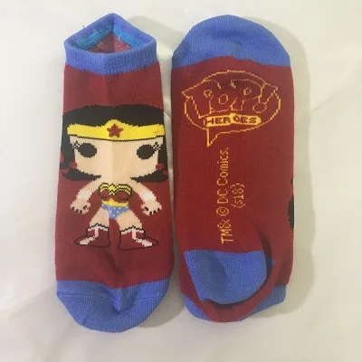 15 стилей, Coartoon носки с Бэтменом, Wonder Woman, Зеленый Фонарь, Suerpan, Джокер, короткие носки для женщин и мужчин, повседневные носки - Цвет: wonder woman