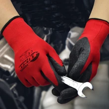 5 пар перчаток безопасности нейлон спандекс латекс грубое покрытие садовые рабочие перчатки